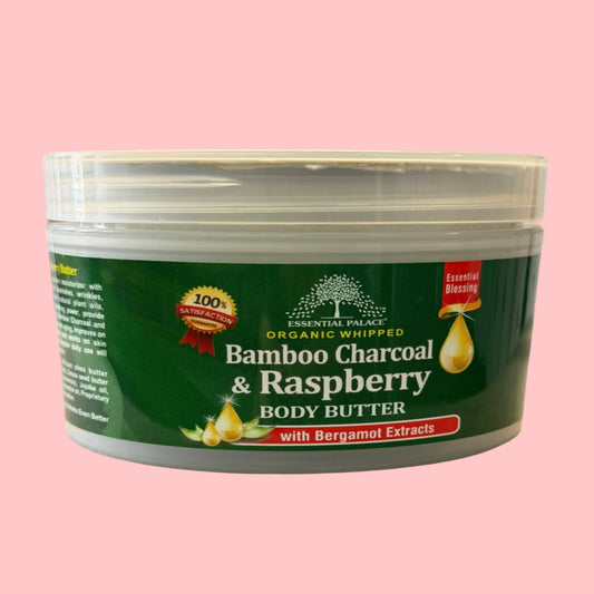 Organic Whipped Bamboo Charcoal & Raspberry BODY BUTTER with Bergamot Extracts