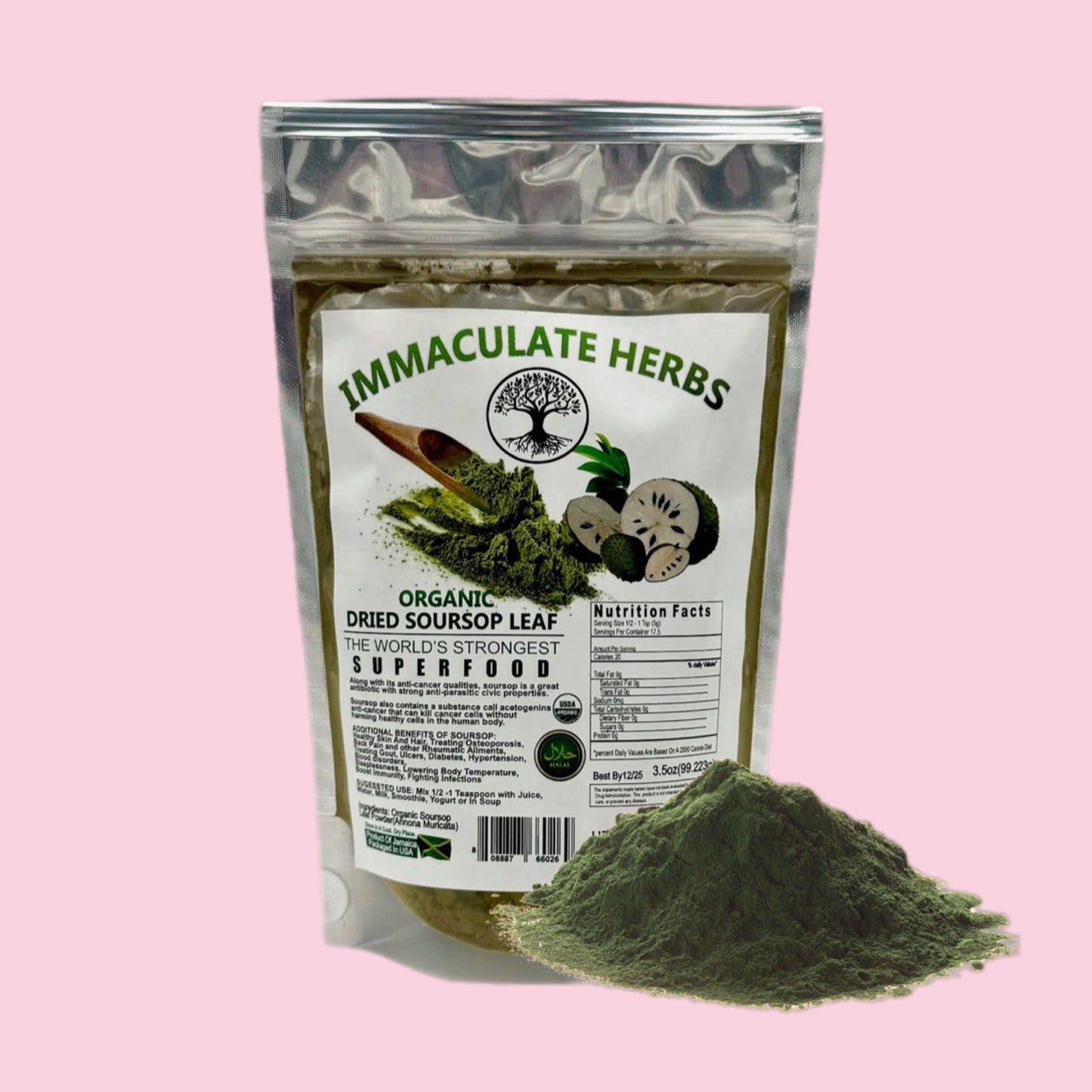 Dried Soursop Leaf Powder 3.5 oz