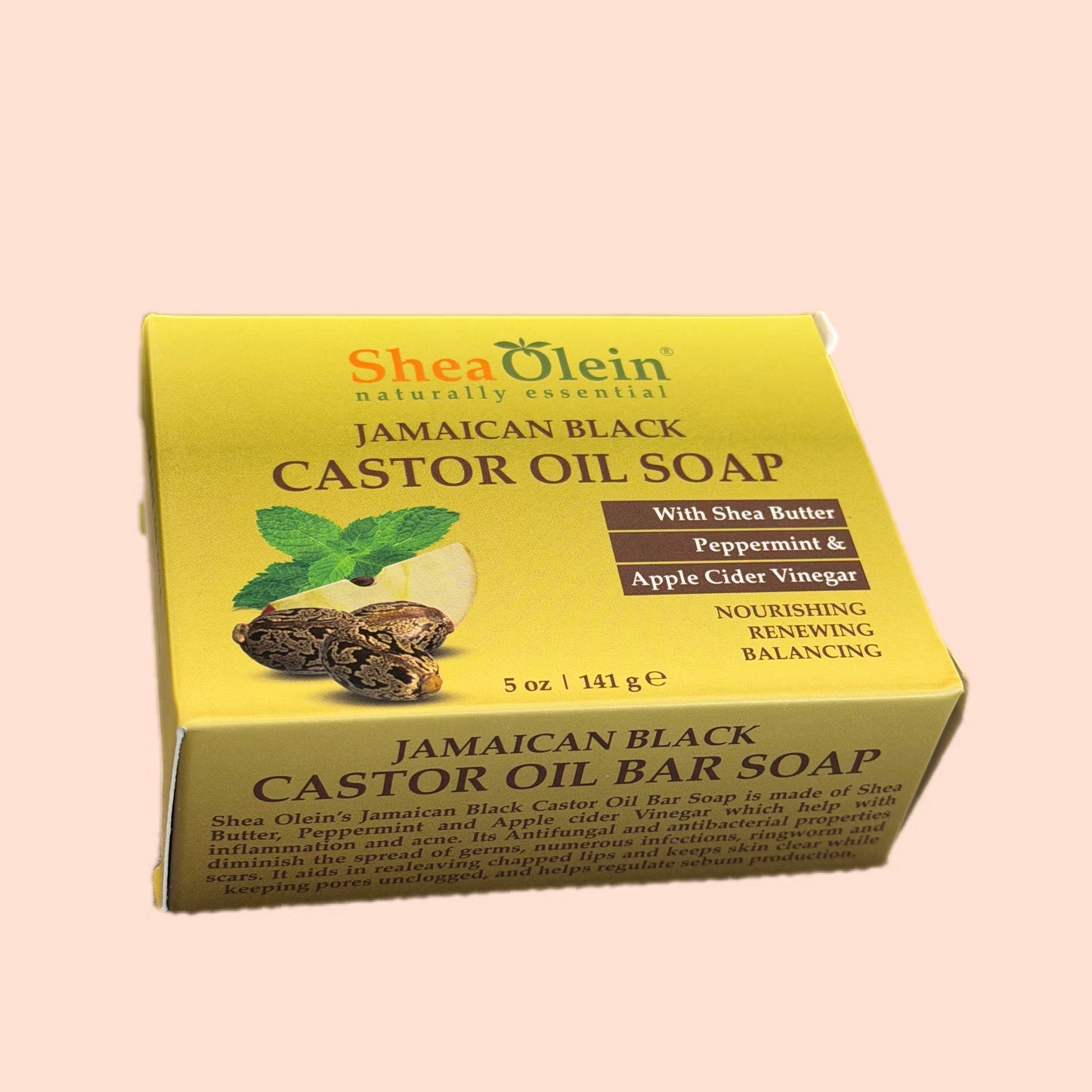 Jamaican Black Castor Oil Soap With Shea Butter, Peppermint & Apple Cider Vinegar